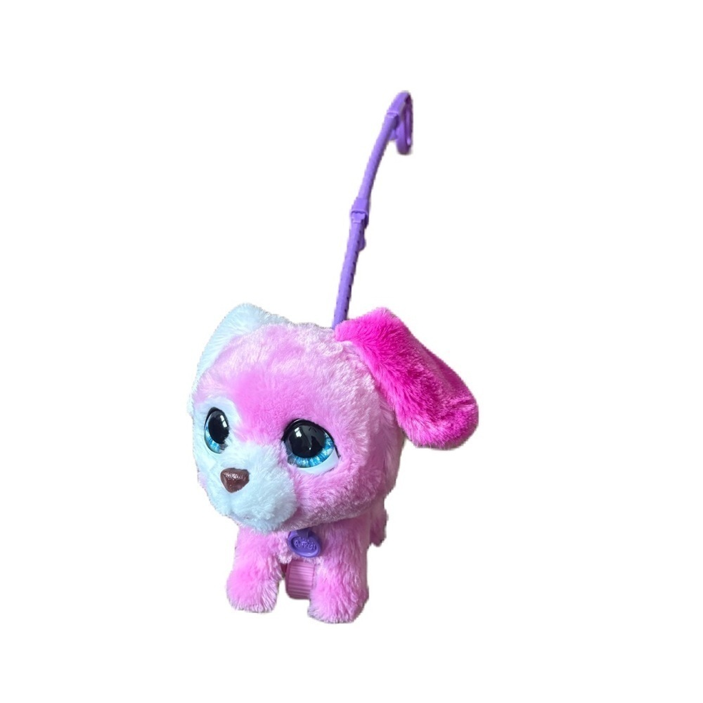 Pink FurReal Glamalots Interactive Push-Along Puppy Purple Kids Toy Dog Plush